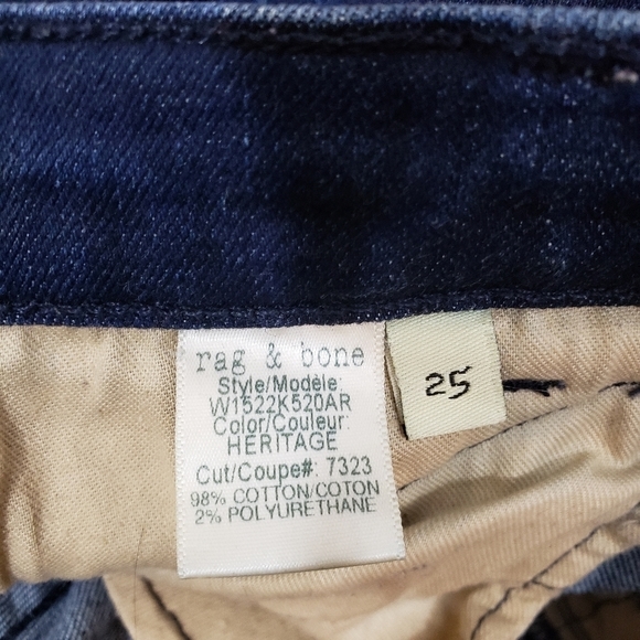 Rag & bone Skinny Moto Jean Size 25 - Picture 8 of 9